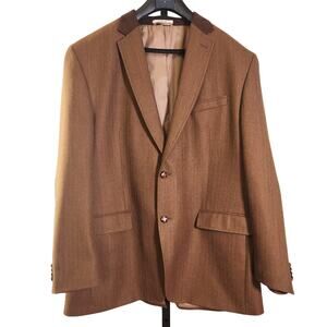 MICHAEL KORS Brown Wool Blazer with Elbow Patches, Size 48L